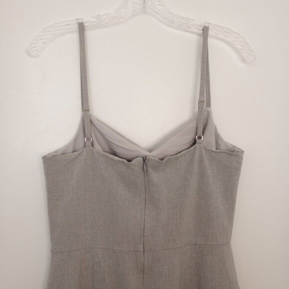 Banana Republic Grey Stretch Sheath Spaghetti Strap Dress - Picture 4 of 9